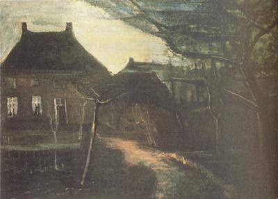 Vincent Van Gogh The Parsonage at Nuenen by Moonlight (nn04) Germany oil painting art